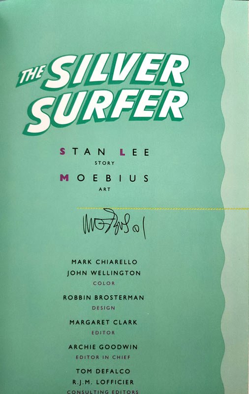 Moebius Stan Lee Silver Surfer Parable signé par Moebius